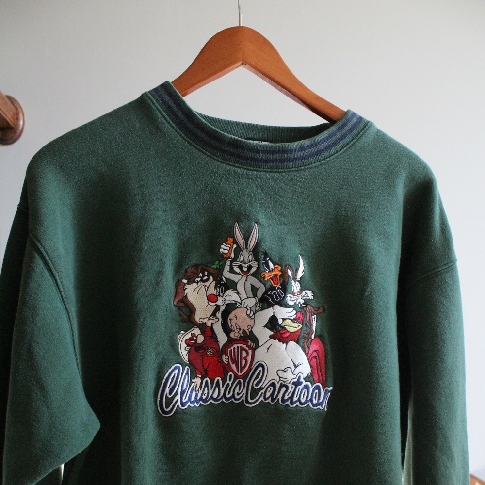 Embroidered Looney Tunes Crewneck Sweatshirt
